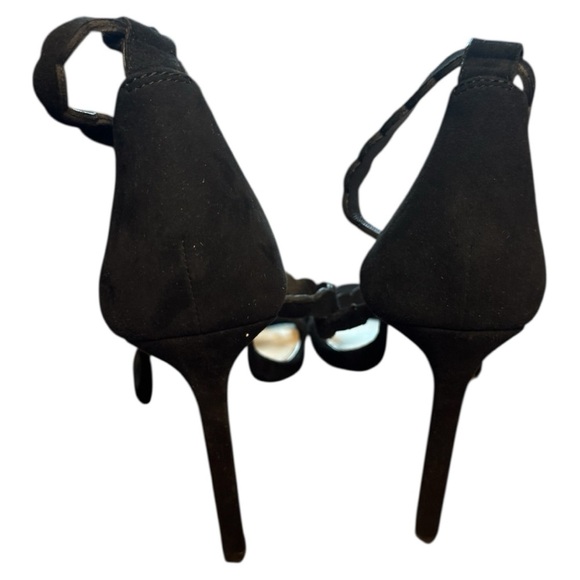 Paige Heeled Black Strappy Sandals - Picture 4 of 5